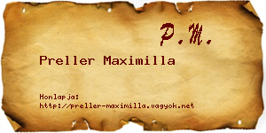 Preller Maximilla névjegykártya